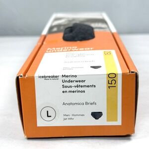 Merino Wool Blend Icebreaker Anatomica Briefs / Jet Heather / Size Men Large